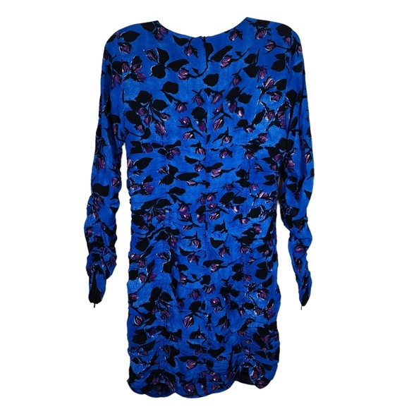 Zara Floral Ruched Long Sleeve Mini Dress - Picture 12 of 13